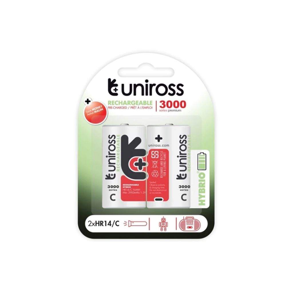 Uniross C/baby 1,2V 3000mAh Ni-MH HYBRIO akkumulátor 2db/bliszter (UH2C3000) (UH2C3000)