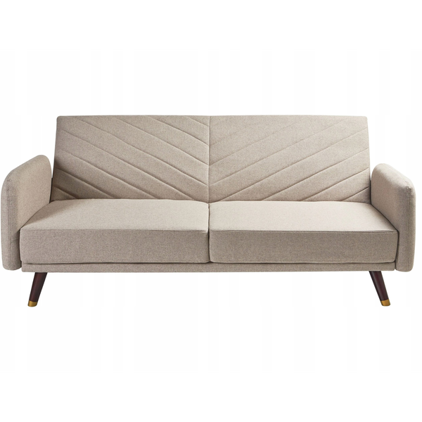 Sofa rozkładana len syntetyczny jasnobrązowa SENJA Lumarko!