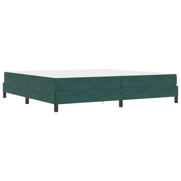 Boxspring ágy matraccal Sötétzöld 200 x 210 cm Bársony