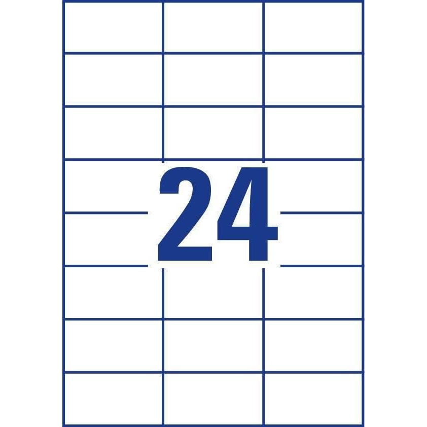 Avery-Zweckform 3474-10 70 x 37 mm Papír Fehér 240 db Véglegesen tapadó Univerzális etikett Tinta, Lézer, Másolat 10 lap DIN A4 (3474-10)