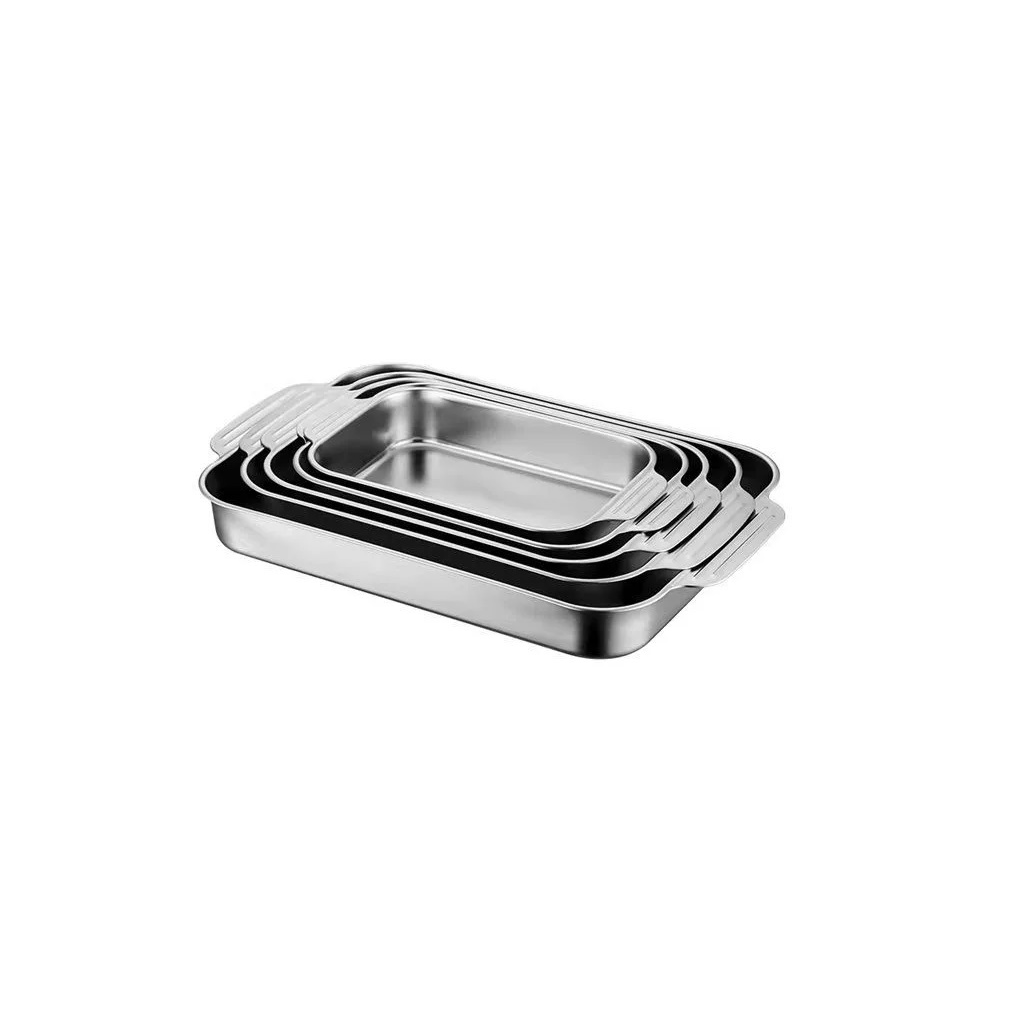 TOO KT-299 Praktikus rozsdamentes acél tálca fogóval 41 x 24 x 8.5 cm (KT-299)