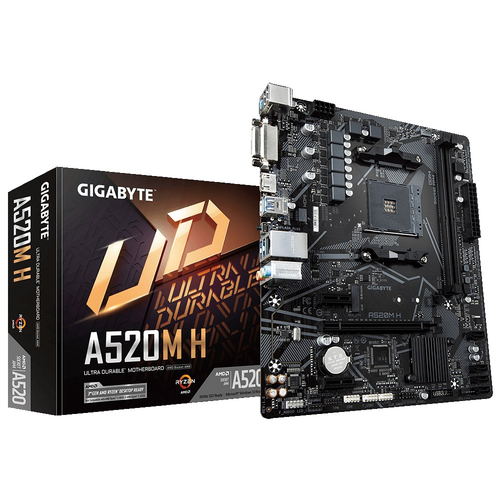 Gigabyte A520M H (rev. 1.0) AMD A520 Mufă AM4 micro-ATX