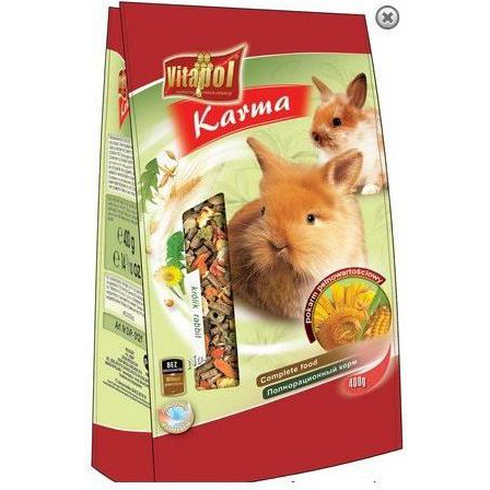 Vitapol 0121 Komplett Nyúl Eledel 400 gr Zacskós (ZVP-0121)
