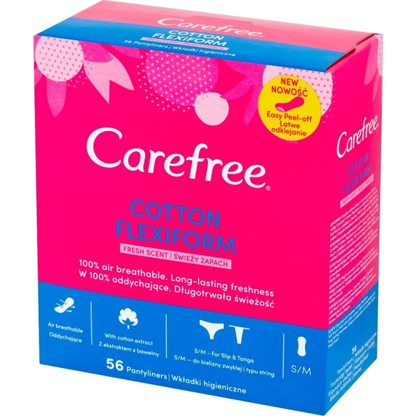 Carefree tisztasági betét 56 db Cotton Feel Flexiform Fresh (3574661482187)