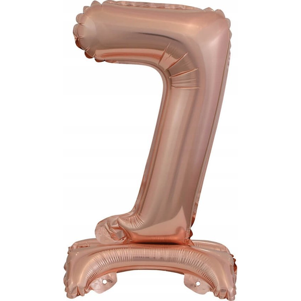 Rose Gold Mini 7-es Szám Fólia Lufi Talppal 38 cm