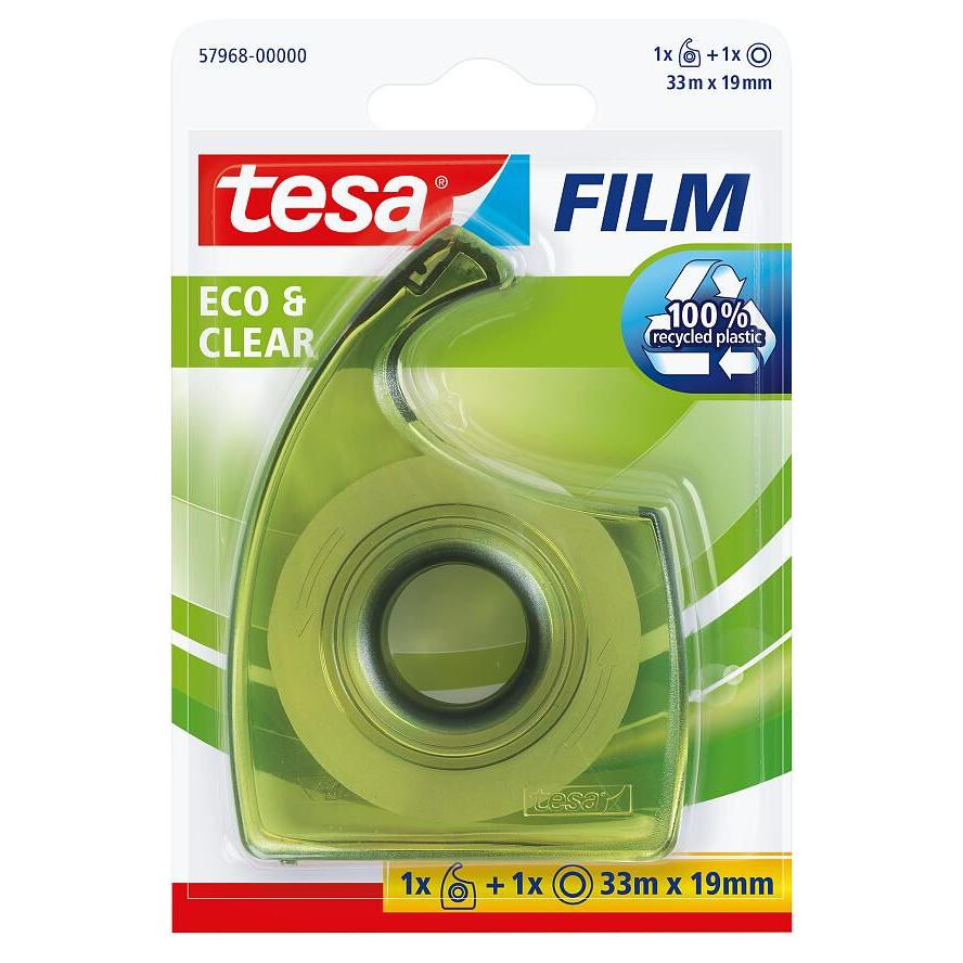 Tesafilm Handabroller grün + 1x tesafilm 33m 19mm eco&clear (57968-00000-01) (57968-00000-01)