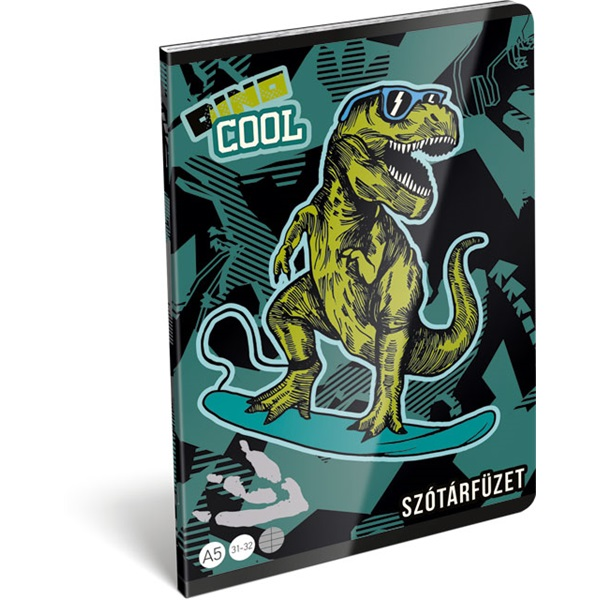 Lizzy Dino Cool 22971199 FSC A5 31-32 tűzött szótár füzet (18925)