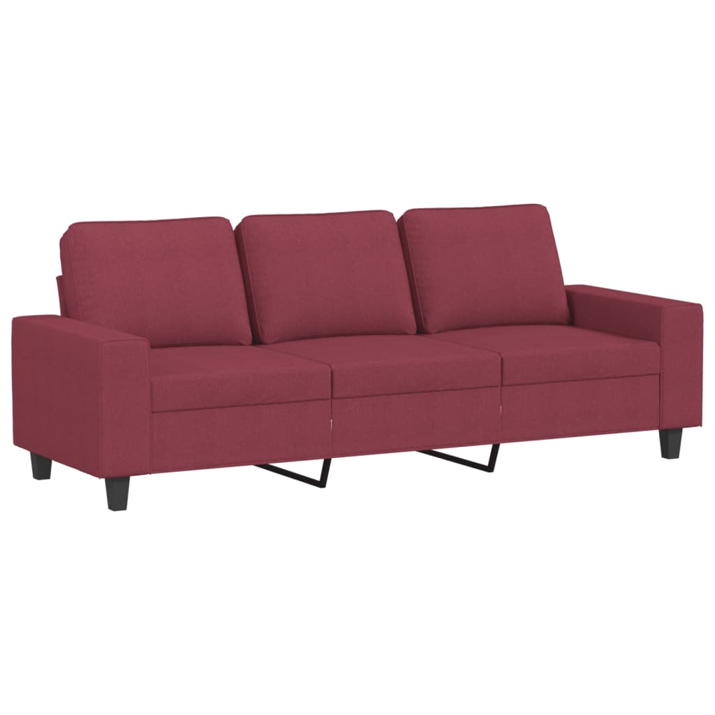 3 személyes bordó szövet kanapé 180 cm (359405)