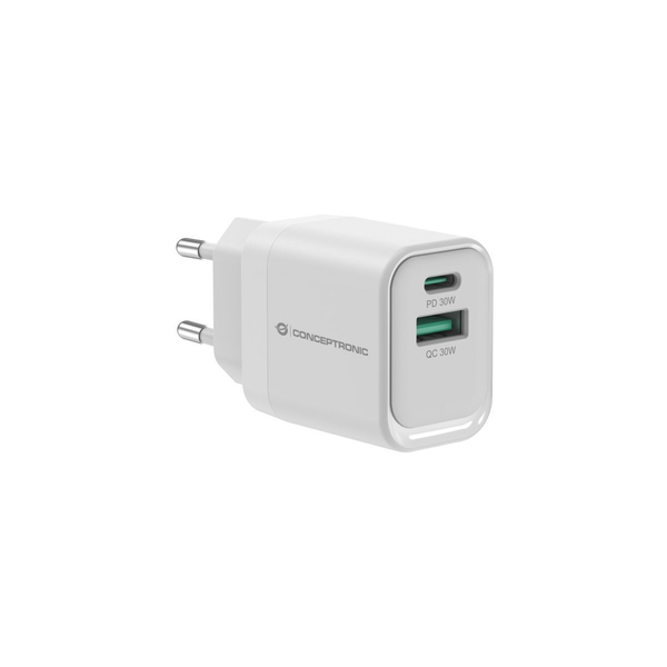 CONCEPTRONIC Ladegerät 2Port  33W,1xUSB-C,1xUSB-A       weiß