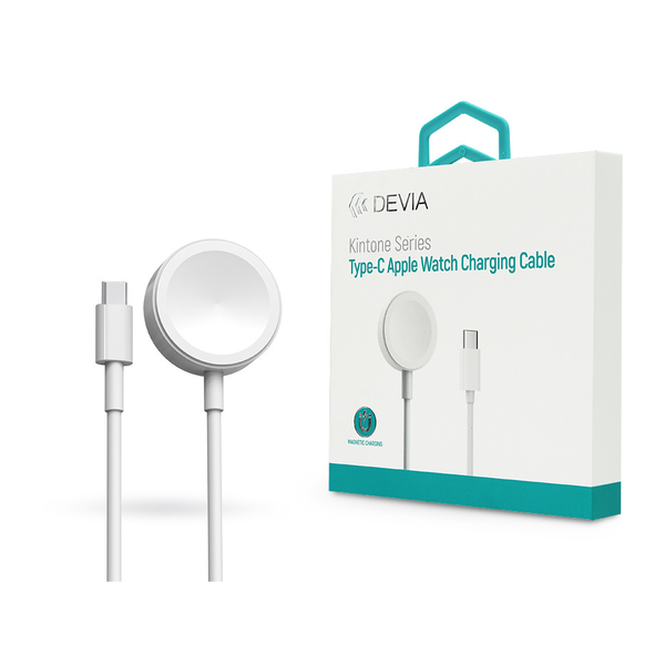 Devia mágneses töltőkábel Apple Watch órához + USB Type-C kábel - Devia Smart Series Type-C Apple Watch Charging Cable - fehér