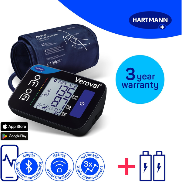 HARTMANN Veroval Compact + Connect AFIB és Bluetooth csatlakozással