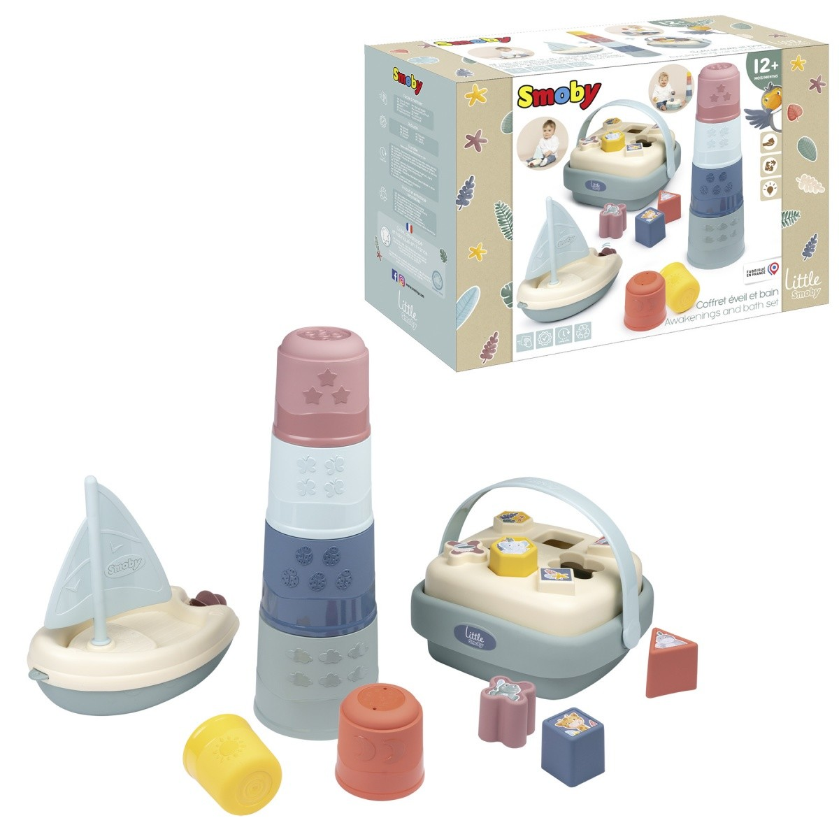 Smoby Készségfejlesztő kosár vitorlással és toronyépítővel (7600140104)