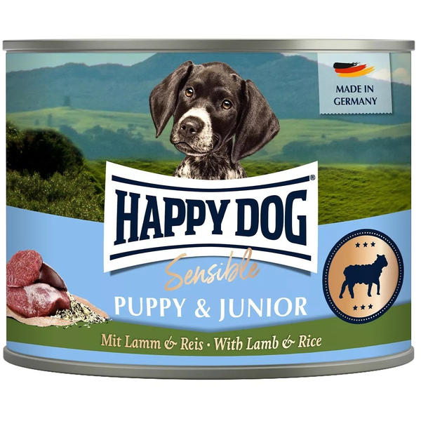 Happy Dog Supreme Sensible Puppy & Junior Konzerv - Bárány, Rizs 200 g