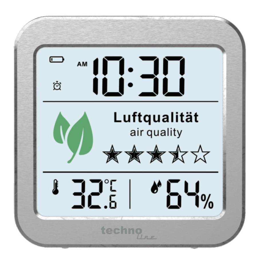 Technoline WL 1020 Szén-monoxid CO2 érzékelő Levegőminőség monitor (WL1020)