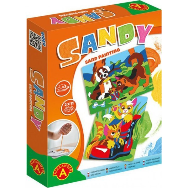 Alexander Toys Sandy Sand Painting Dog + Cat Комплект картинки за оцветяване