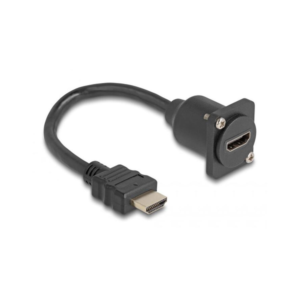 Delock HDMI 2.0 -> HDMI 2.0 M/F D-Type modul 0.2m fekete