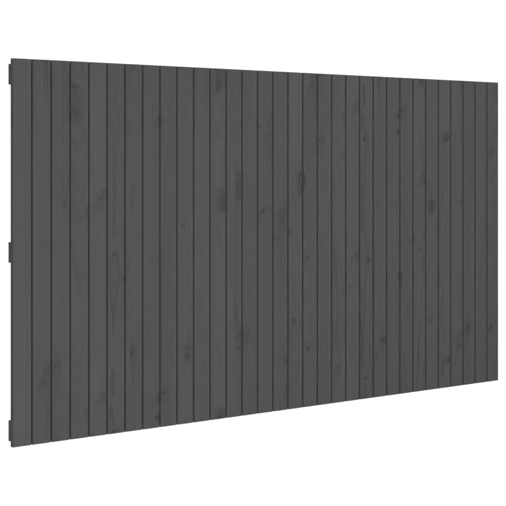 szürke tömör fenyőfa fali fejtámla 204x3x110 cm (824930)