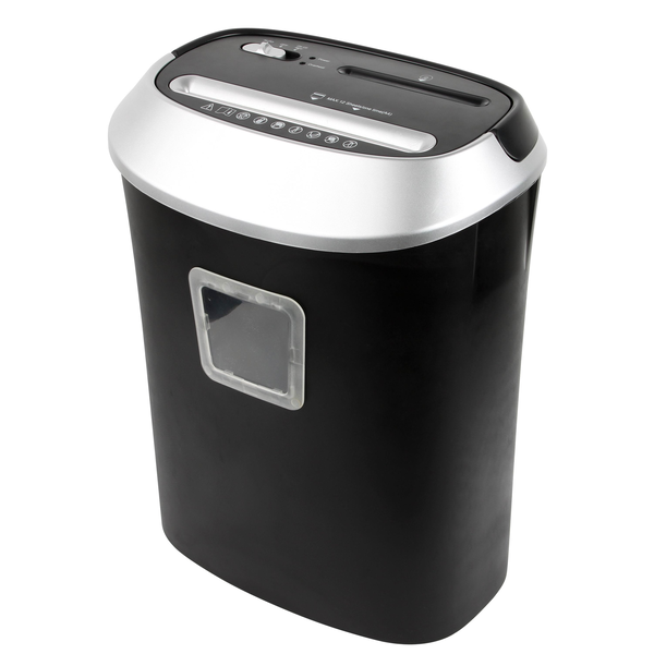 ActiveJet ASH-1201D Distrugător de hârtie cu tăiere în fâșii 12 coli Negru Argintiu