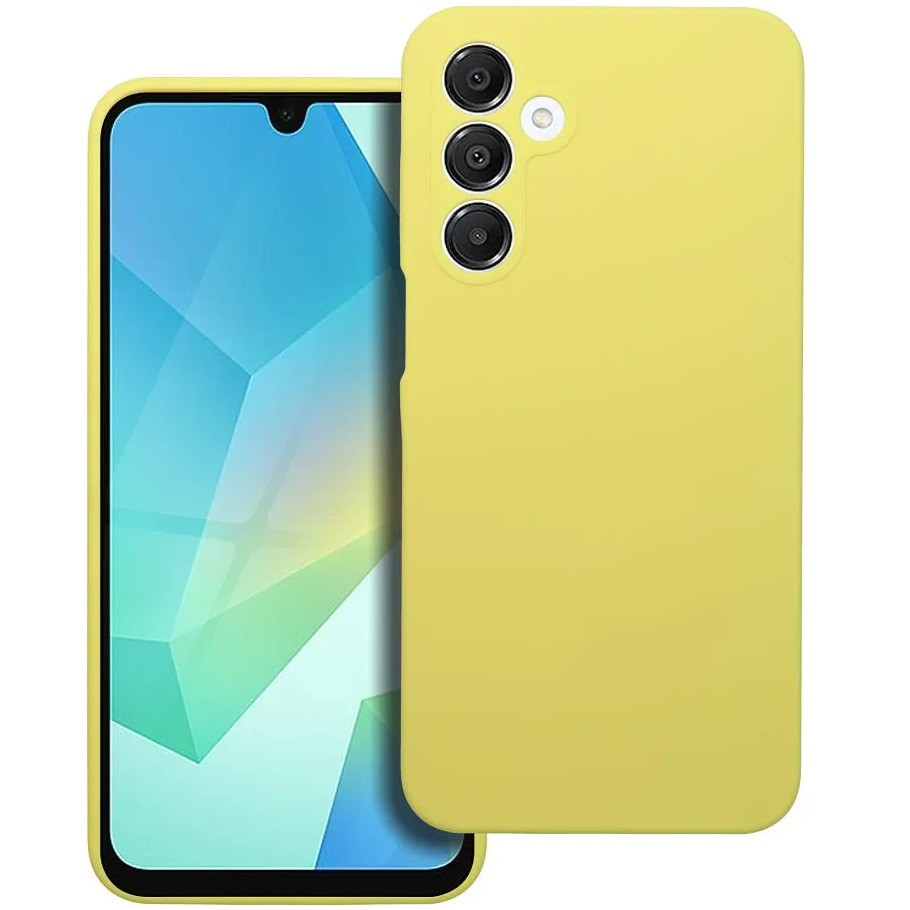 Samsung Galaxy A16 4G / A16 5G SM-A165F / A166B, Szilikon tok, 2 mm vastag, mikrofiber plüss belső, sárga (5903396330742)