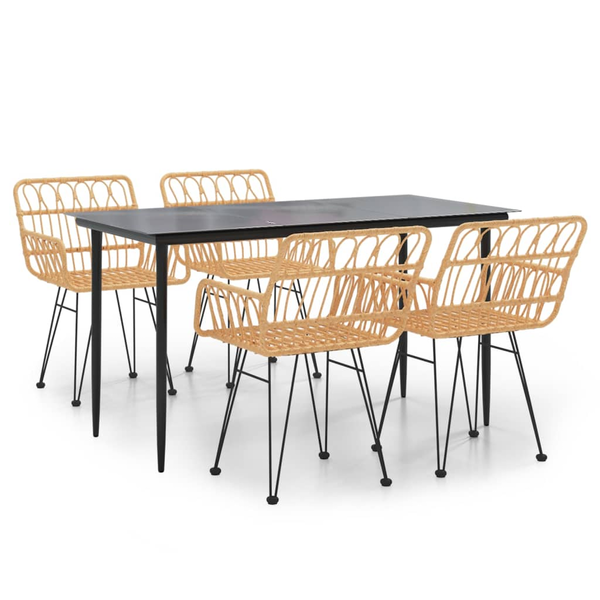 5 részes polyrattan kerti étkezőgarnitúra