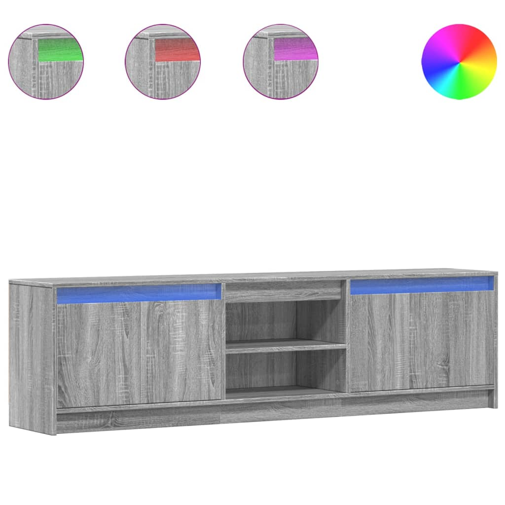 szürke sonoma színű szerelt fa LED-es TV-szekrény 180x34x50 cm (3307917)