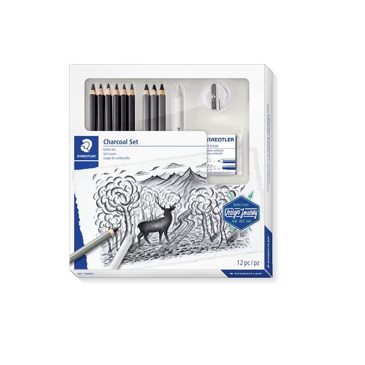 Staedtler Design Journey Lumograph: Hatszögletű Grafitceruza készlet hegyezővel, radírral - 8 darab/csomag (61 100C)