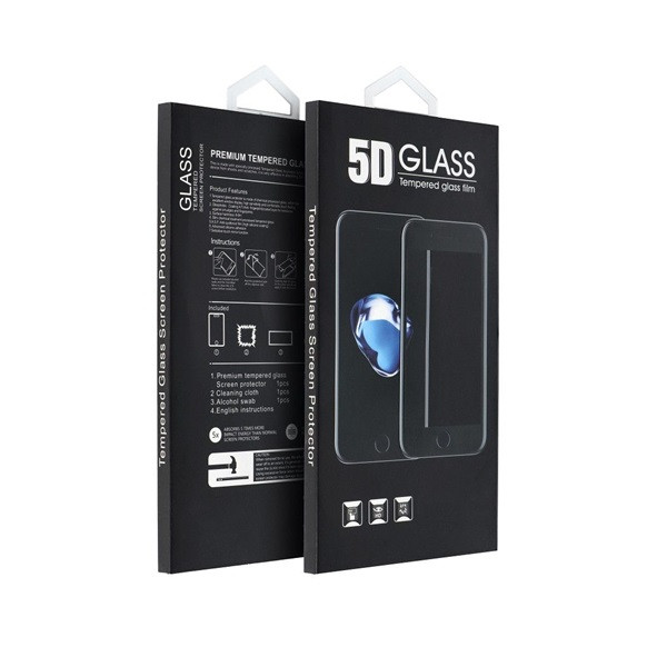 Utángyártott Apple iPhone 12 / 12 Pro, 5D Full Glue betekintésgátló tempered glass kijelzővédő üvegfólia, fekete (5903396143472)
