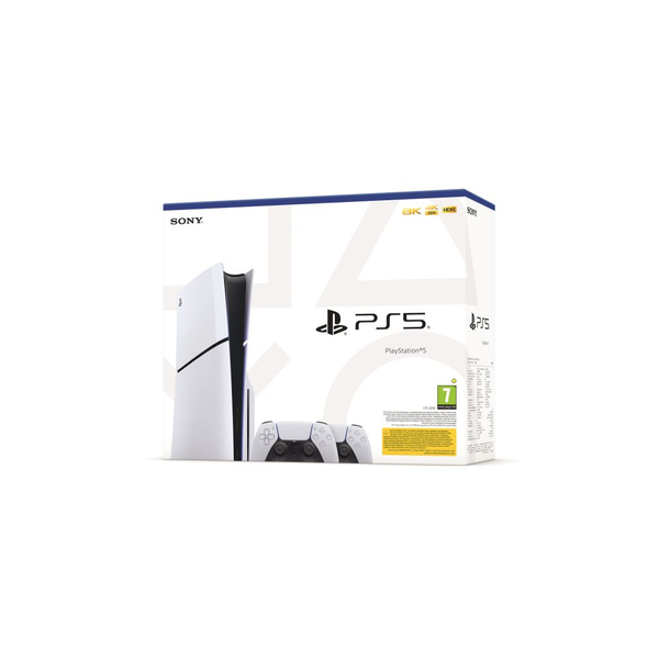 Sony PlayStation 5 konzol (modellcsoport – slim) 2db fehér DualSense kontrolleres kiszerelés (PS711000042064)