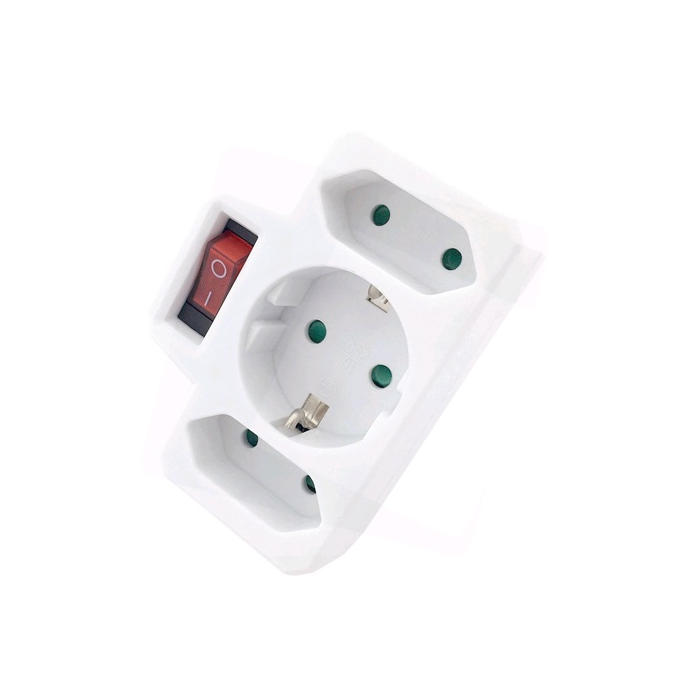 Entac EPAG-1EE2E-SW 250V Elosztó 3 aljzatos - Fehér (EPAG-1EE2E-SW)