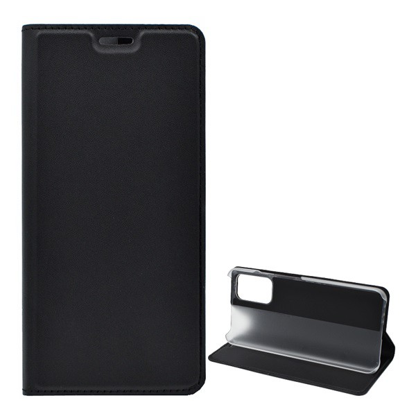 Tok álló, bőr hatású (FLIP, oldalra nyíló, asztali tartó funkció) FEKETE [Xiaomi Redmi 9T] (5996591041674)