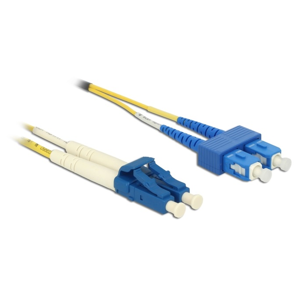 Delock Kábel, optikai szálas LC Duplex > SC Duplex egyszeres OS2, 5 m (84802)