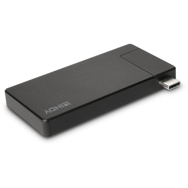 Lindy 43336 dokkoló állomás és port replikátor Vezetékes USB 3.2 Gen 1 (3.1 Gen 1) Type-C Fekete