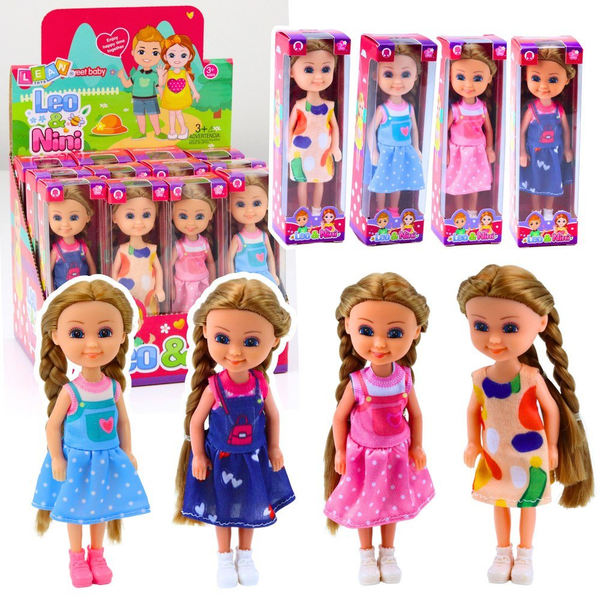 Mini Baba Hosszú Hajjal, Ruhában 15 cm Mix 24510