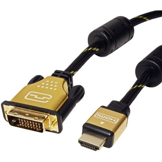 ROLINE GOLD Monitorkabel DVI (24+1) - HDMI, ST/ST, 5 m