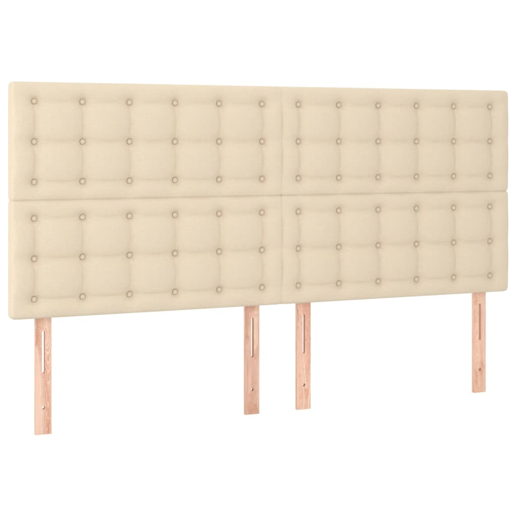 4 db krémszínű szövet fejtámla 80 x 5 x 78/88 cm (3116777)