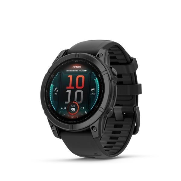 Garmin Fenix E 47mm sötétszürke acél, fekete szilikon szíjjal (ED) (010-03025-01)
