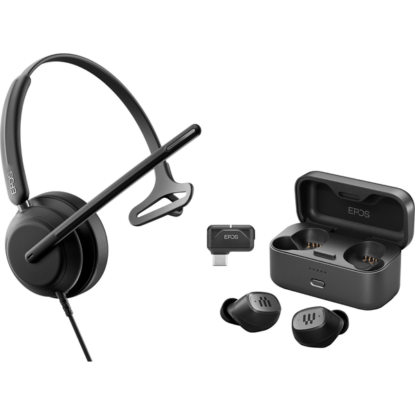EPOS IMPACT 730 Bundle Vezetékes Fejhallgató Headset + GTW 270 Vezeték Nélküli Fülhallgató Headset - Fekete