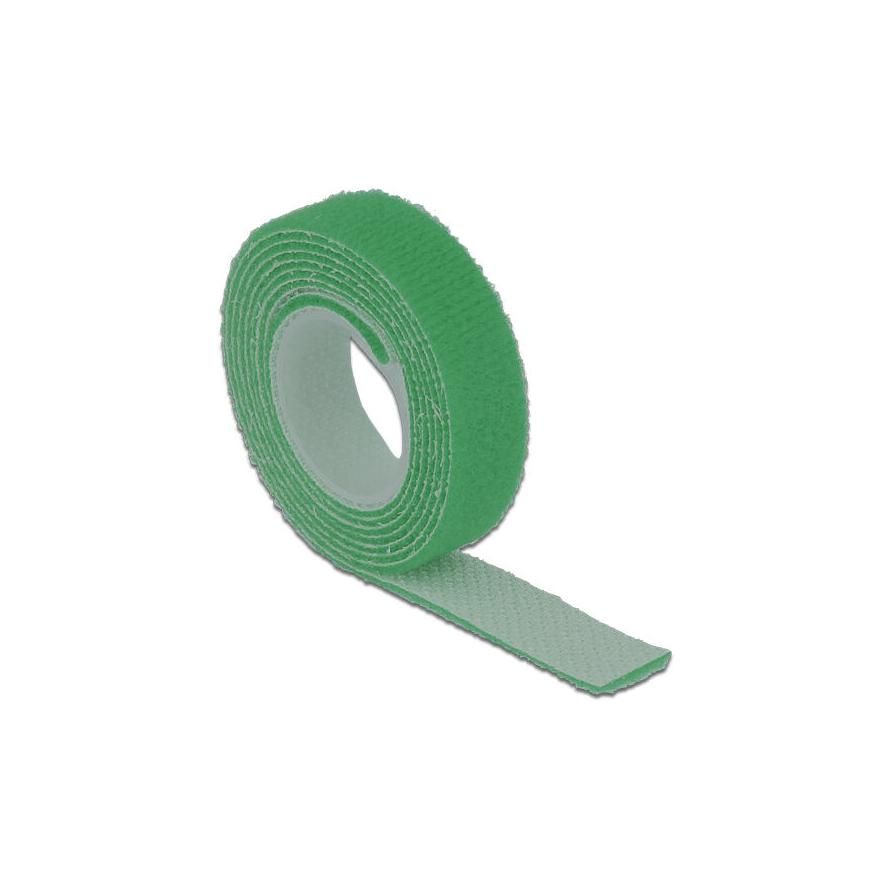 KAB Delock18725 Hurkolható rögzítők, 1 m x 13 mm (H x Sz) tekercs, zöld (18725)