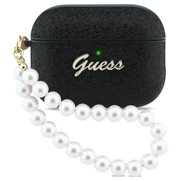 Guess Glitter Pearl Strap tok AirPods Pro 3 készülékhez fekete