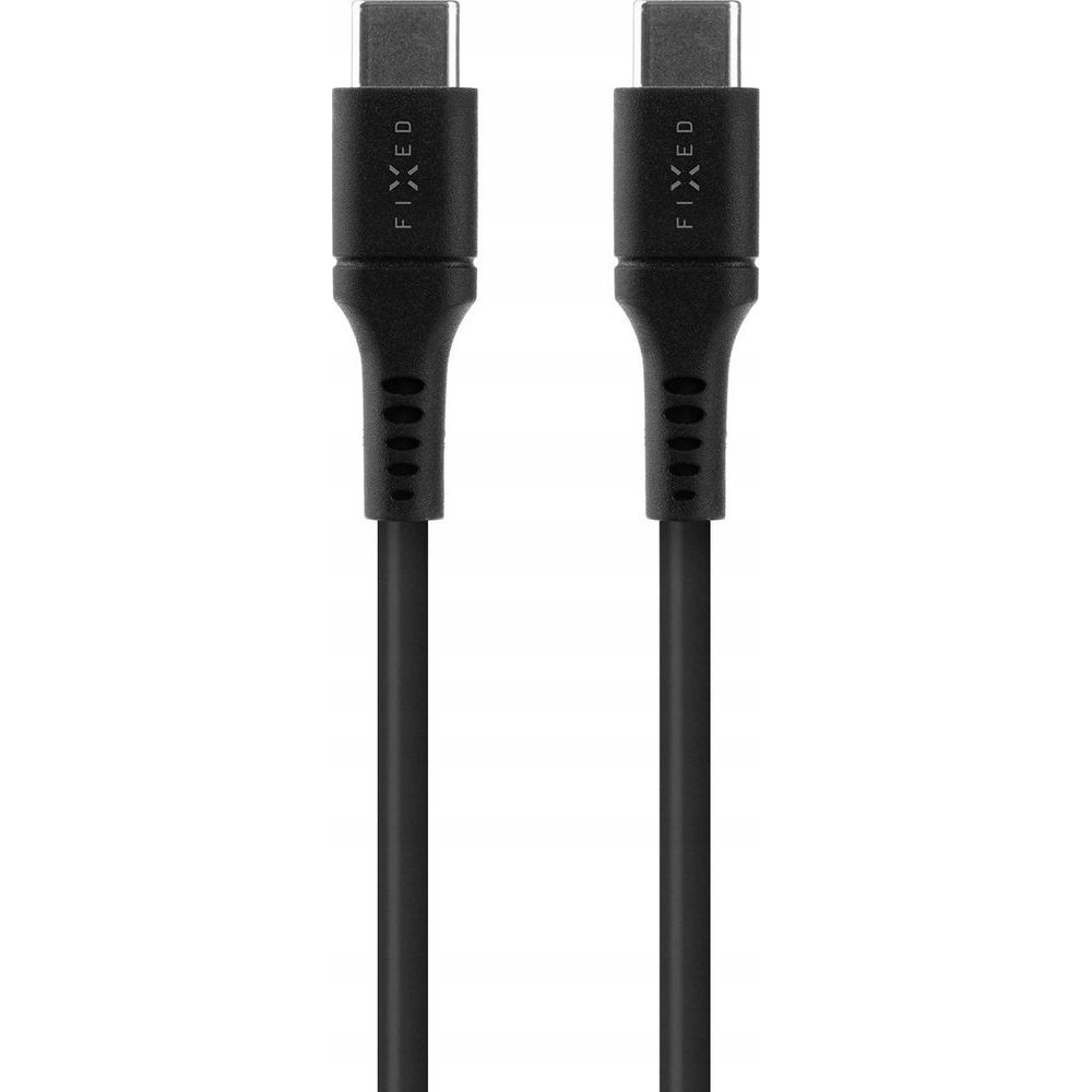 FIXED Liquid Silicone Cable USB-C/USB-C, 0,5m, 60W, black (FIXDLS-CC05-BK)