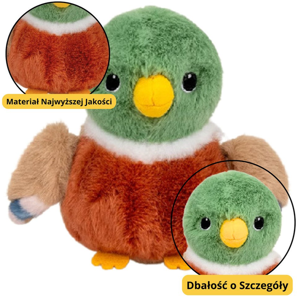 Pluszowa Maskotka Przytulanka Ptak Pluszowy Mała Kaczka 12cm