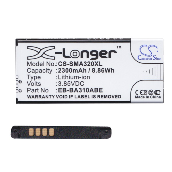 Cameron Sino Li-Ion akku (3.85V/2300mAh, Samsung EB-BA310ABE kompatibilis) FEKETE Samsung Galaxy A3 (2016) SM-A310F (CS-SMA320XL)