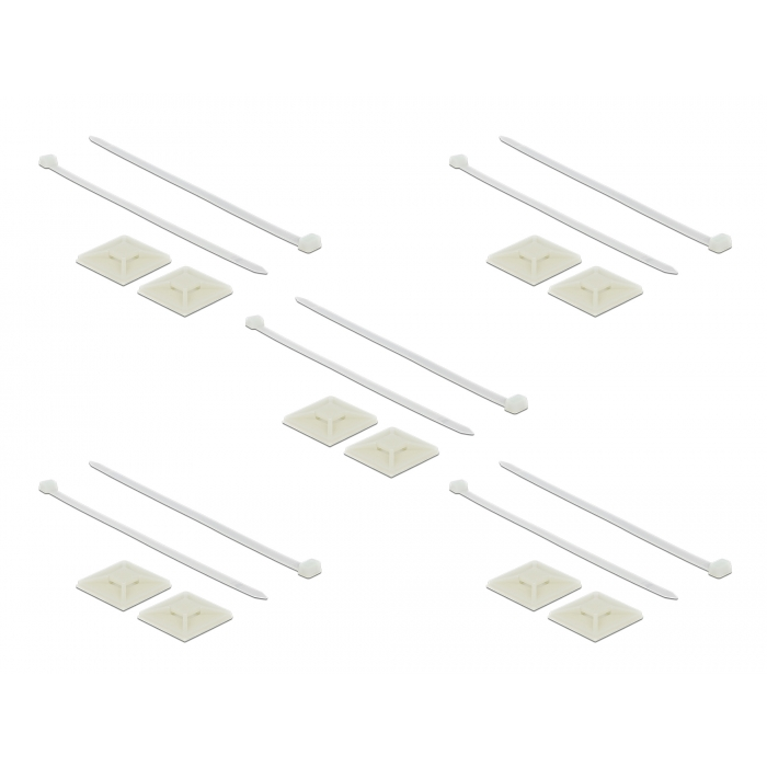 Delock Kábelkötegelő talp 40 x 40 mm, kábelkötegelővel, melynek hossza 250 mm x szélessége 7,2 mm fe (18679) (18679)