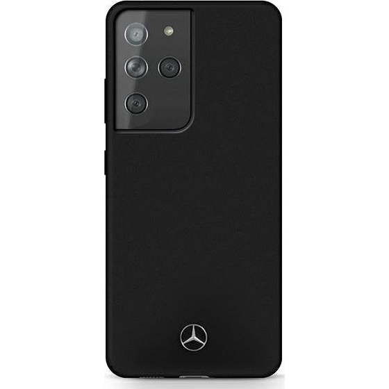 CG MOBILE MERCEDES SILICONE szilikon telefonvédő (mikrofiber plüss belső, matt, kameravédő) FEKETE Samsung Galaxy S21 Ultra (SM-G998) (MEHCS21LSILBK)