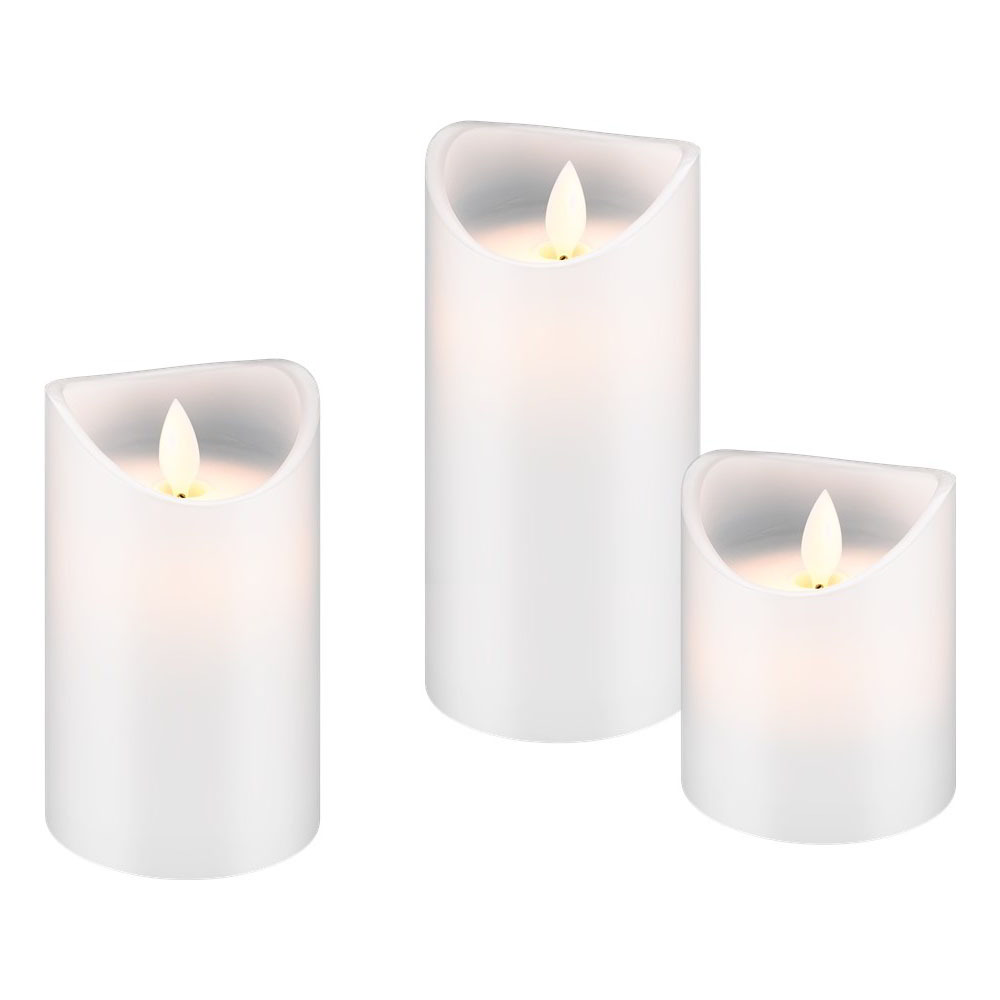 Goobay 66541 LED Valódi viaszgyertya - Fehér (3db) (66541)