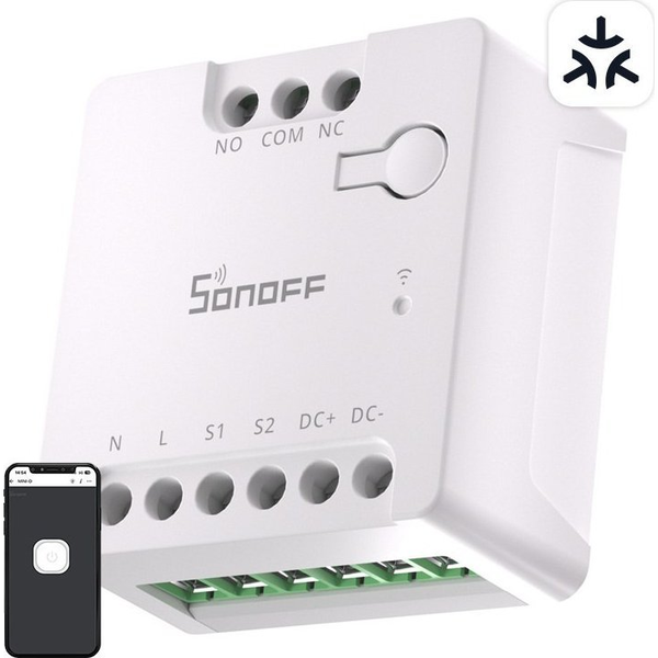 Sonoff Mini-D Wi-Fi + Ewelink-Remote, Matter Kompatibilis, Okos Mini Relémodul, Feszültségmentes Kimenettel