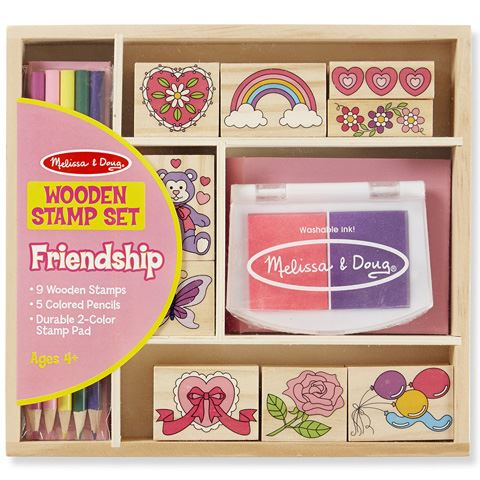 Melissa & Doug barátság fa nyomda készlet ceruzákkal (1632K)