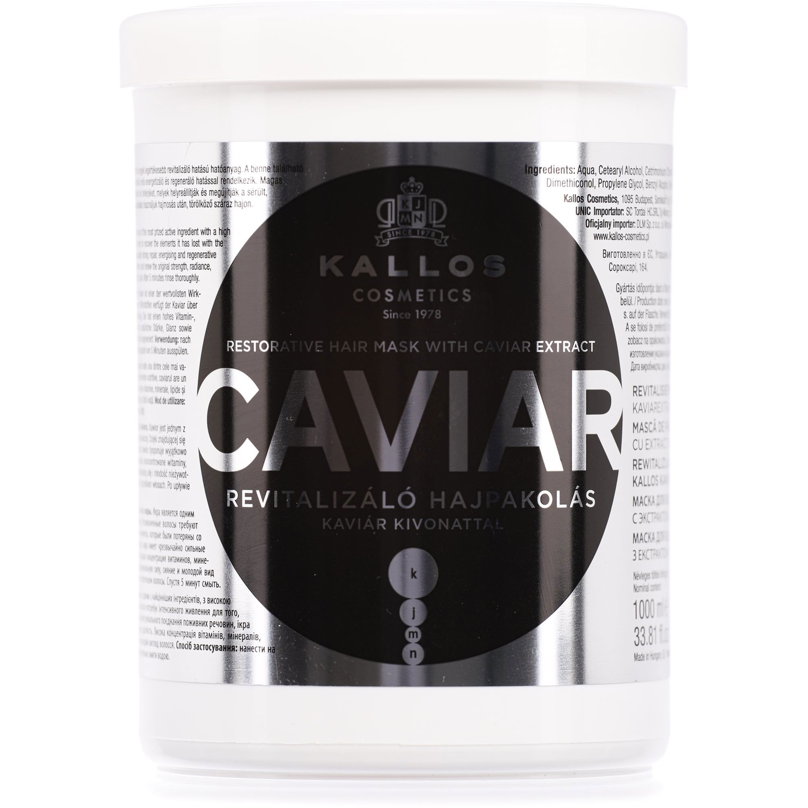 KALLOS Caviar Restorative Hair Mask 1000 ml (5998889512224)