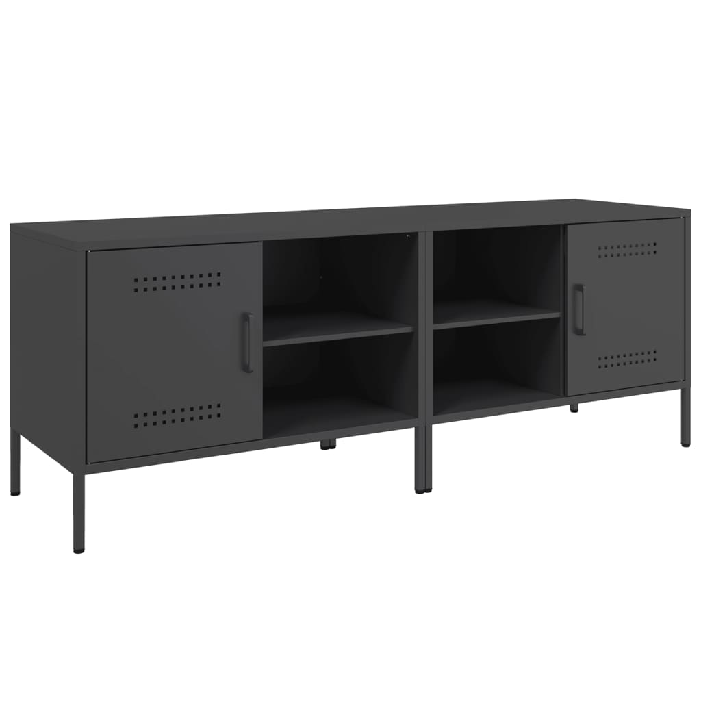 2 db fekete acél TV-szekrény 68 x 39 x 50,5 cm (842995)