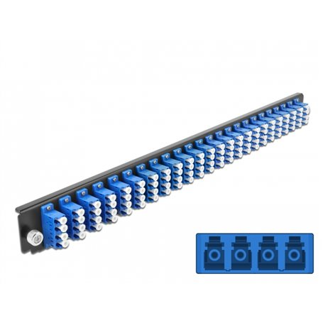 Delock 19? kötő doboz első panele 24 porttal LC Quad kék (43369)